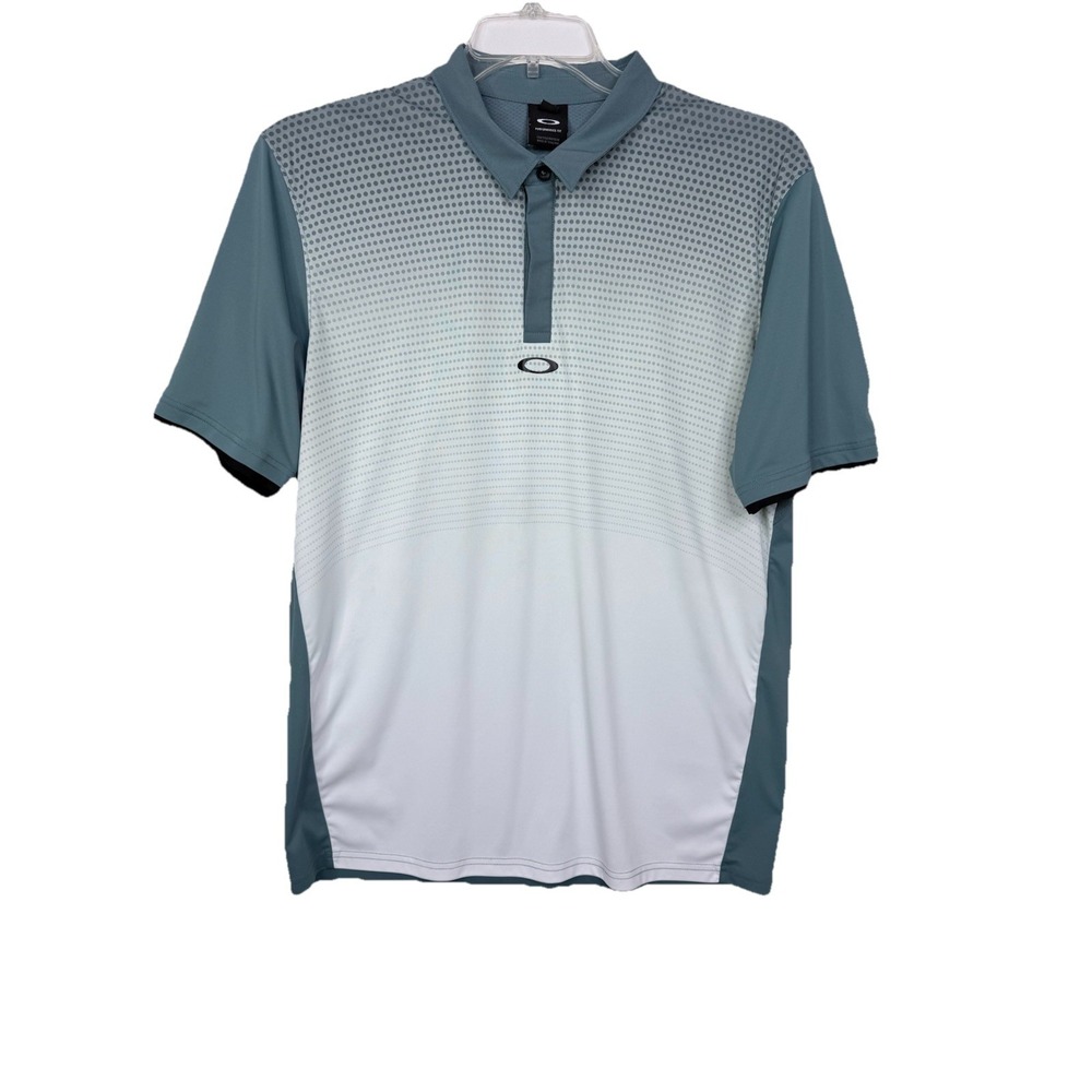 Oakley‎ Performance Fit Golf Polo Shirt Green Vented Stretch Mens XL